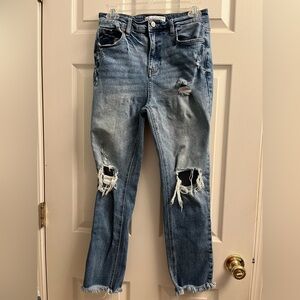 Kan Can for Maurice’s Casual Distressed Boyfriend Jeans in Blue Size 27 xs-s